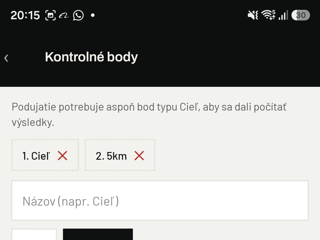 Pridaj kontrolné body