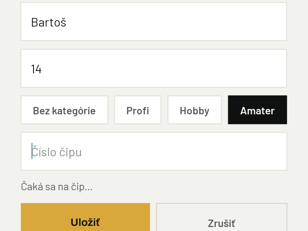Priraď čip pretekárovi vopred