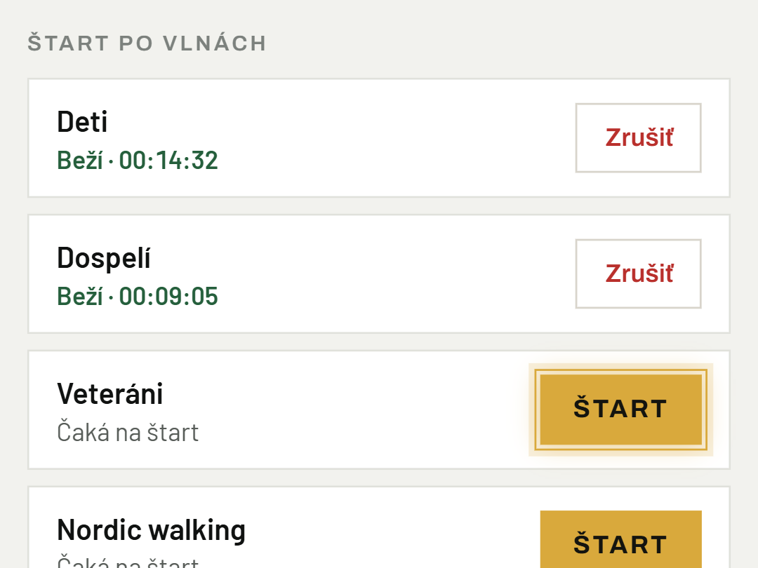 Štart po vlnách