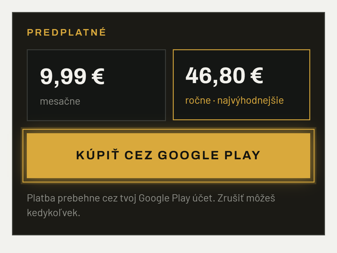 Kúp predplatné priamo v appke
