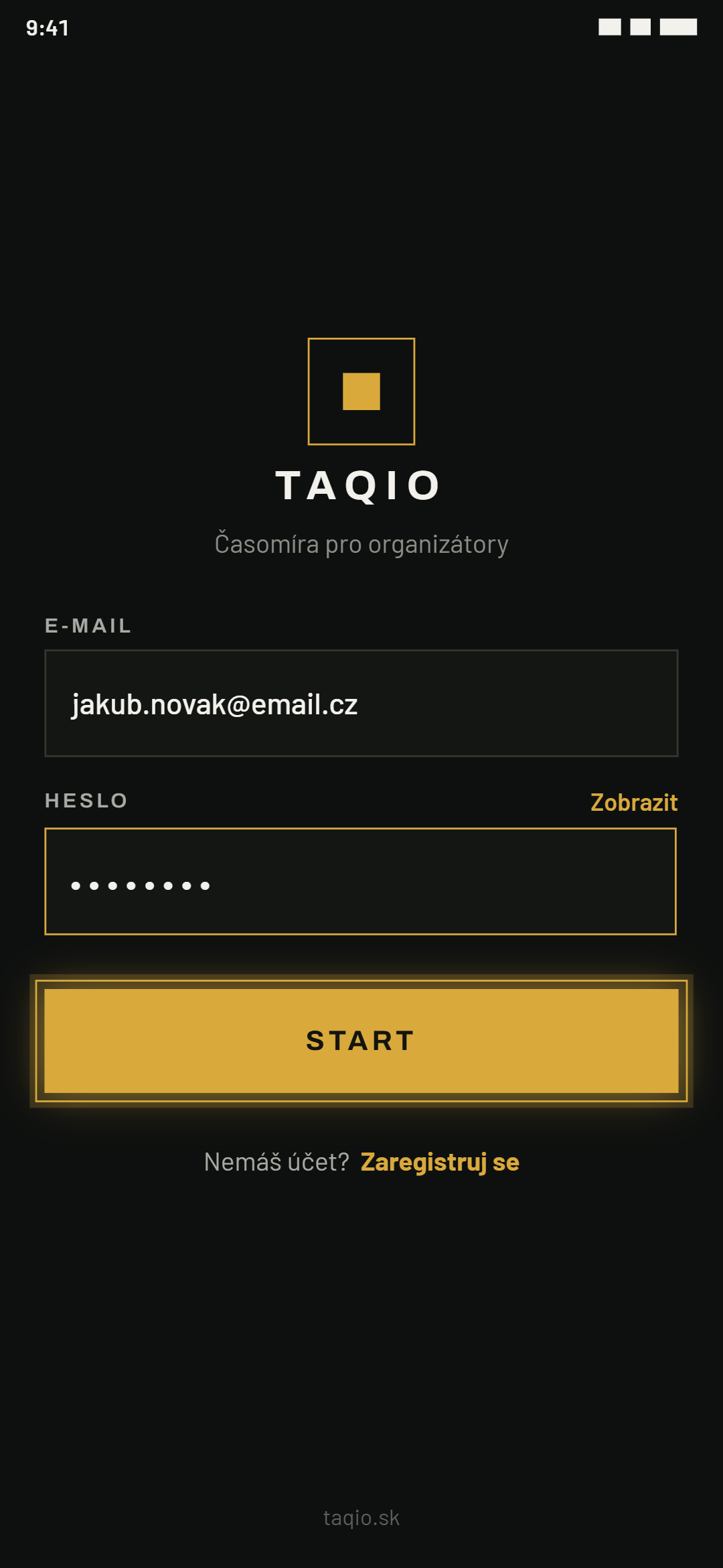 Stáhni si aplikaci a zaregistruj se