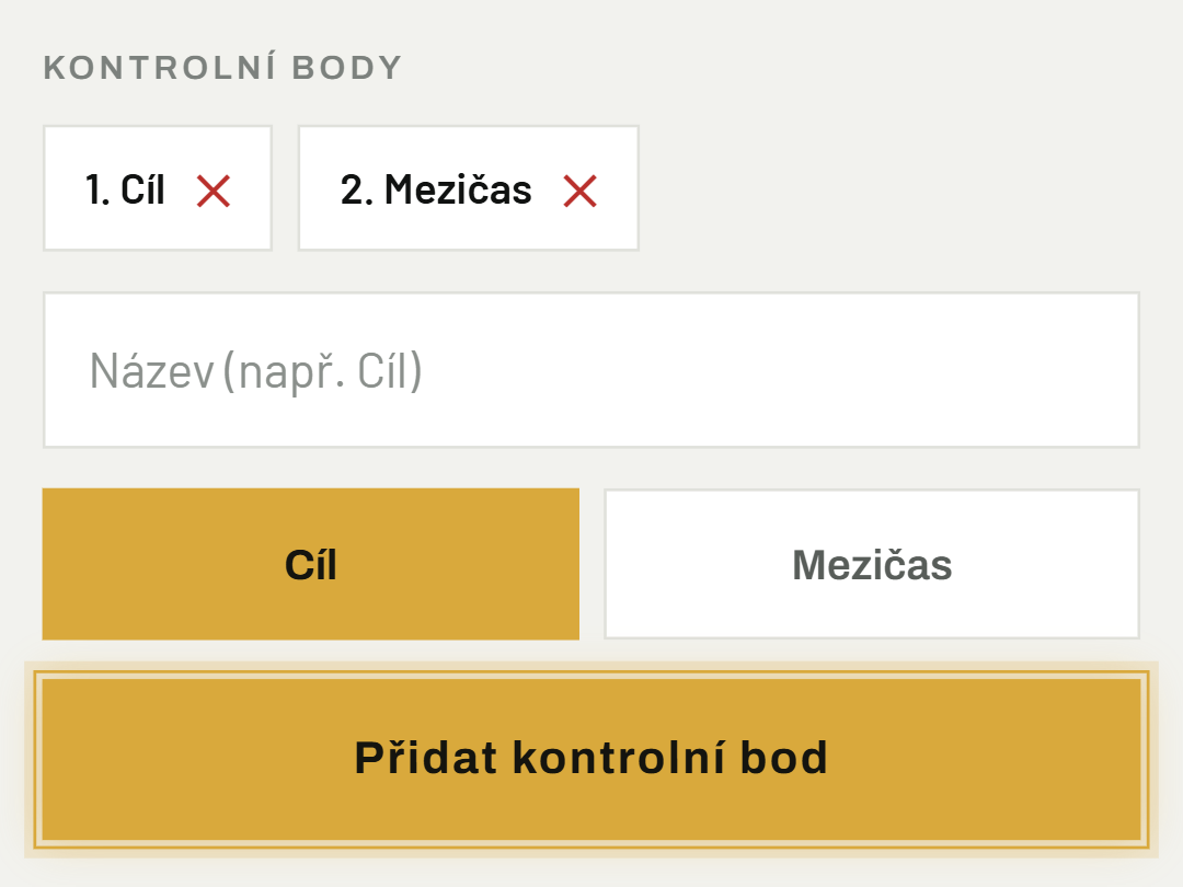 Přidej kontrolní body