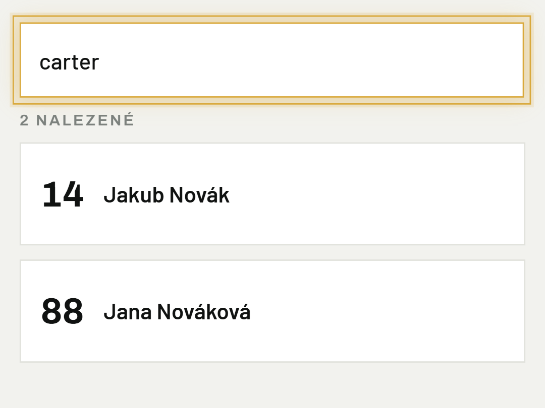 Vyhledej závodníka