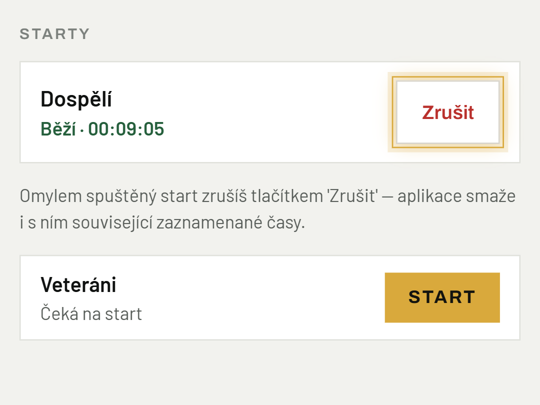 Zrušení startu