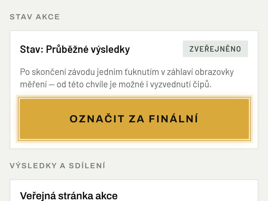 Označ výsledky za finální
