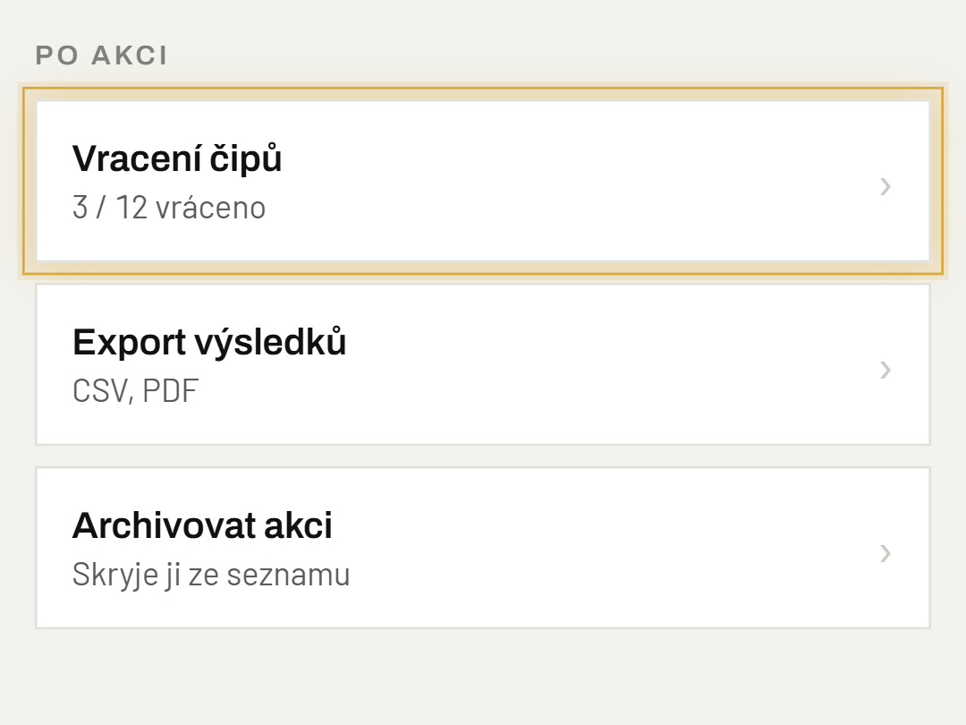Otevři Vracení čipů