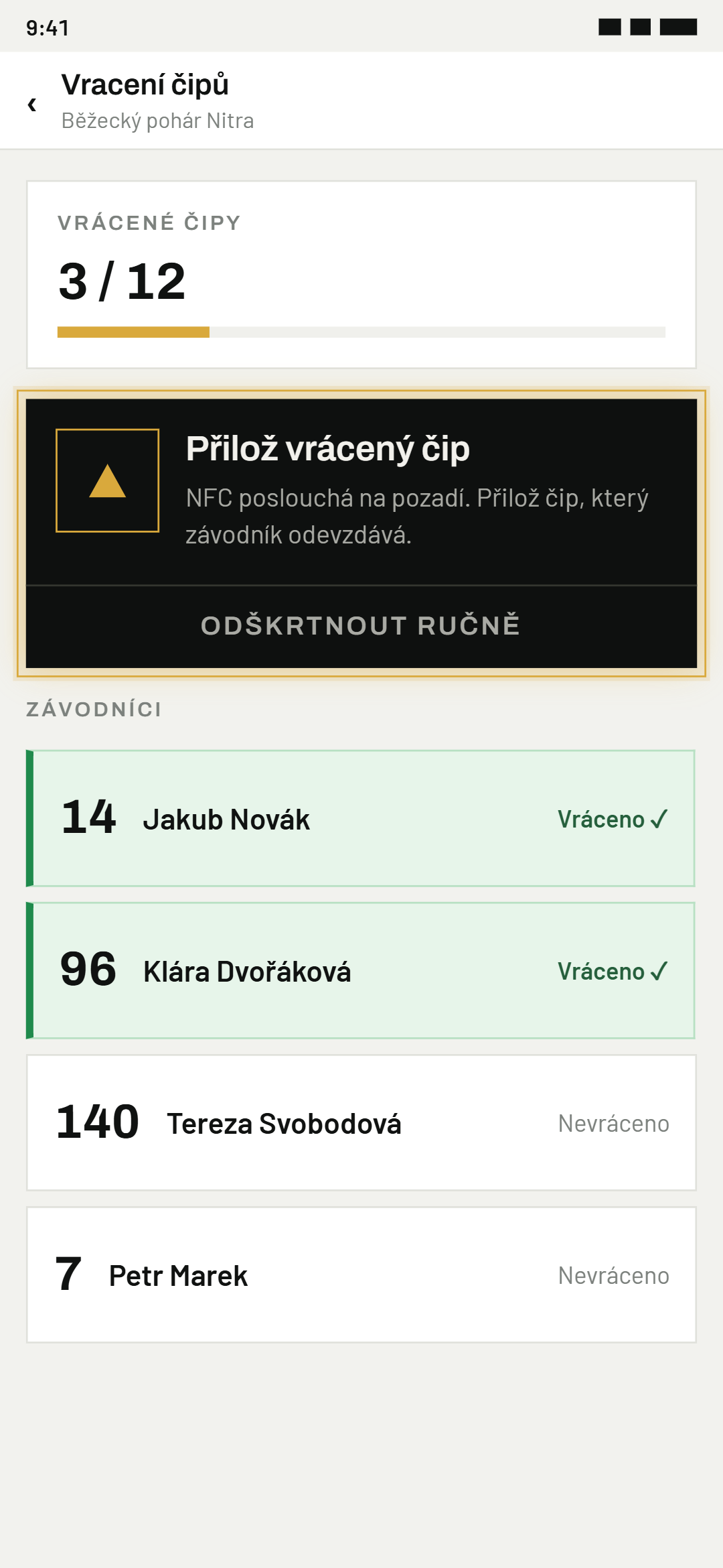 Přilož vrácený čip