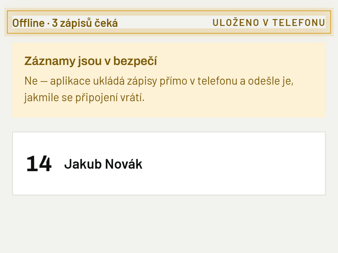 Aplikace je offline, ztratím data?