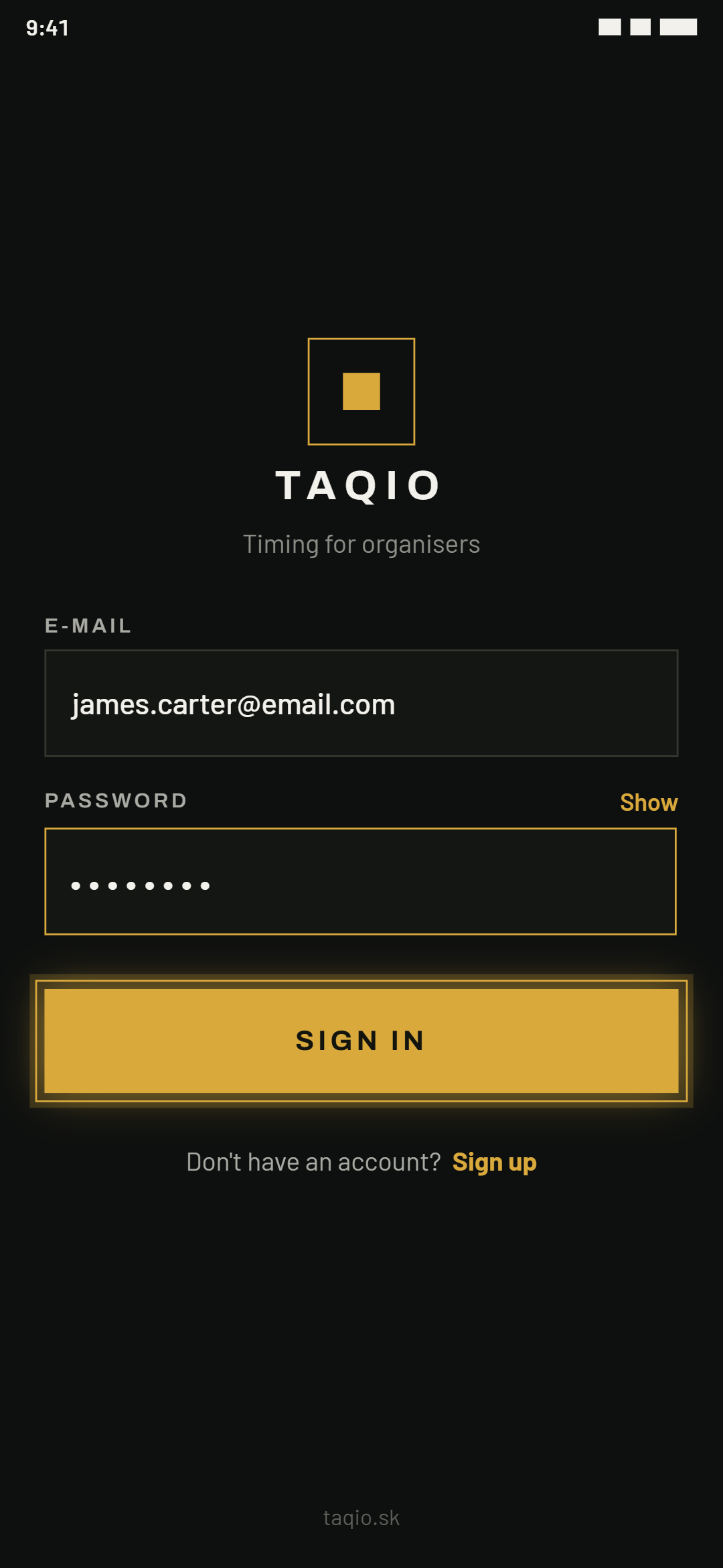 Download the app and sign up