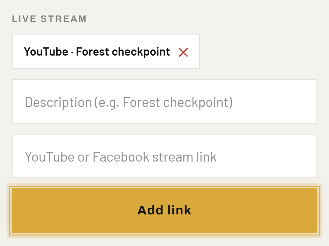 Add a live stream