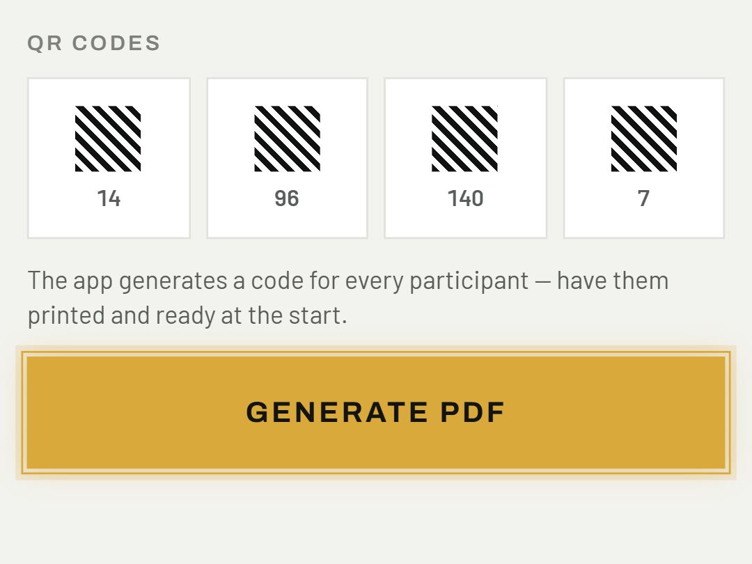 Print QR codes in advance