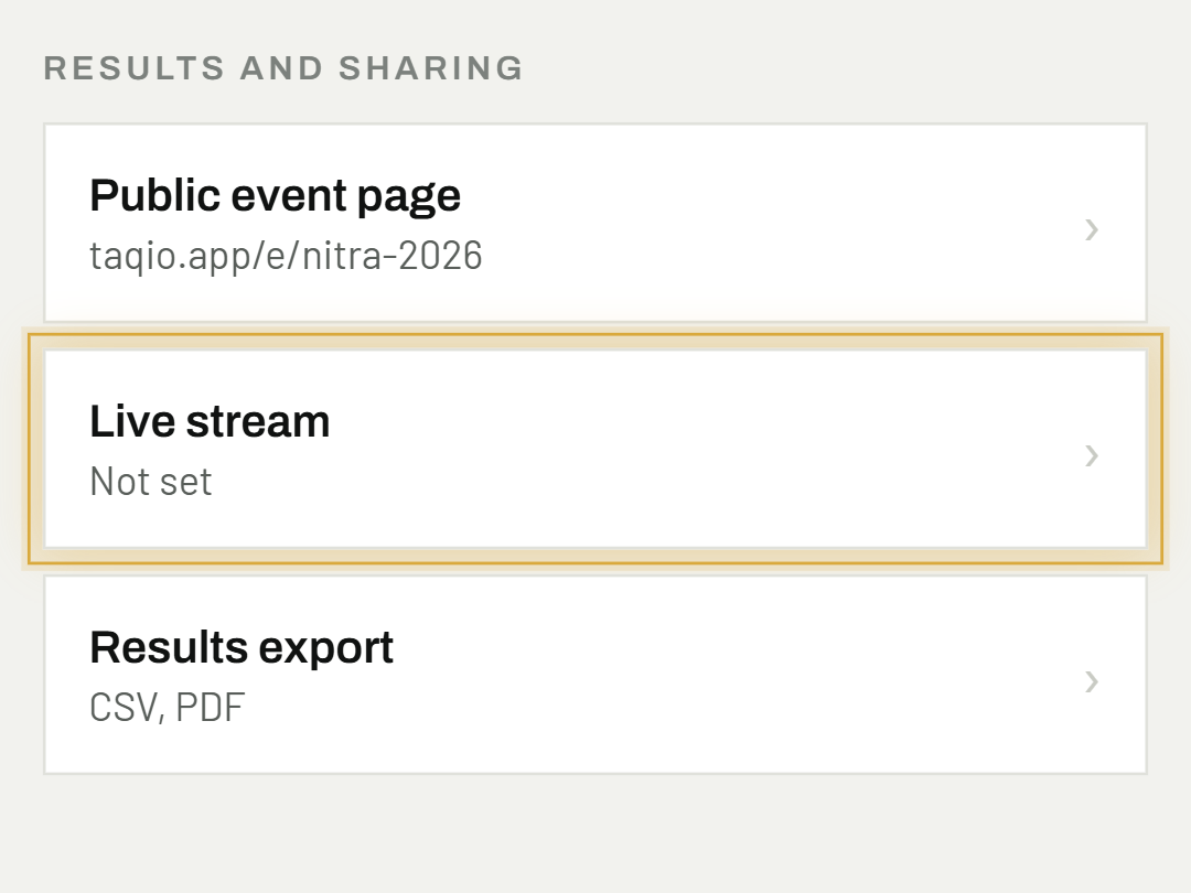 Add a live stream