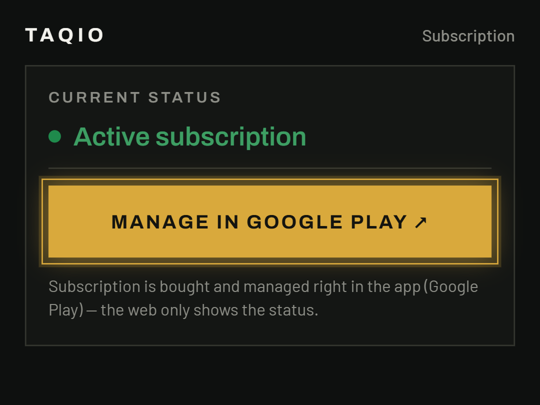 Manage or cancel your subscription