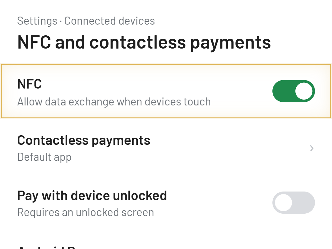 The app won't read an NFC chip