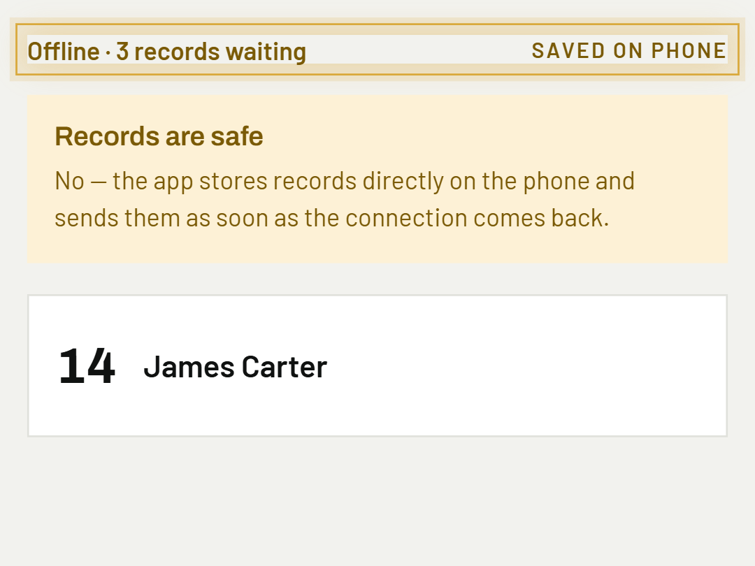 The app is offline — will I lose data?